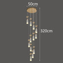 Axyaa Crystal Chandelier Stair Pendant Lamp Living Room Interior Lighting