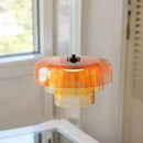 Axyaa Glass Lampshade Pendant Chandelier - Minimalist LED Lighting for Home Decor