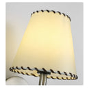 Axyaa Silver Metal Sconce with White Cloth Lampshade LED Light