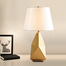 Axyaa Irregular Metal Bedside Desk Lamp with Fabric Lampshade for Home Decor