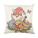 Axyaa Easter Bunny Eggs Pillowcase - 45x45cm Linen Sofa Cushion Cover