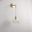 Axyaa Clear Glass LED Wall Lamp Modern Crystal Light for Living Room