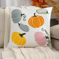 Axyaa Pumpkin Embroidered Velvet Sofa Pillowcase Halloween Throw Cushion Cover