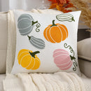 Axyaa Autumn Velvet Pumpkin Embroidered Throw Pillowcase - Home Decor