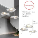 Axyaa Nordic Fabric Cream LED Chandelier Wabi Sabi Style Loft Pendant Lights