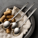 Axyaa Stainless Steel Long Handle Dessert Eating Spoon Oval Tableware
