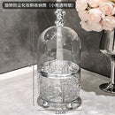 Axyaa Clear Acrylic Makeup Brush Holder with Lid, 360 Rotating Vanity Organizer