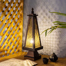 Axyaa Bamboo Woven Table Lamp, Retro Wood Edge, LED, Living Room, Teahouse, Restaurant