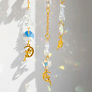 Axyaa Moon Lotus Angel Crystal Suncatcher Prism Hanging Decor Glass Garden Decoration