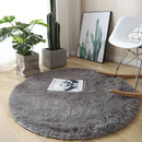 Axyaa Plush Round Rug: Soft Fluffy Living Room Carpet, Kids Bedroom Mat, Balcony Cushion