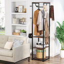 Axyaa Corner Hall Tree Coat Rack with Shelves & Hooks