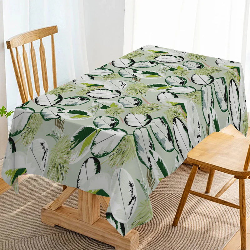 Axyaa Tropical Leaf Tablecloth: Stain Resistant, Antifouling for Home Dining or Coffee Table