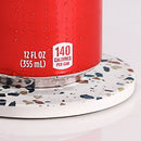 Axyaa Terrazzo Coasters Set - Modern Ceramic Stone Drink Mats for Coffee Table