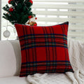 Axyaa Red/Green Plaid Cushion Cover 30x50cm for Christmas Home Decoration