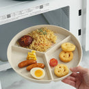 Axyaa Wheat Straw 3-Grid Meal Plate with Vegetable Plate - Breakfast, Salad, Snack Plate