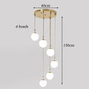 Axyaa Modern Stair Chandelier LED Ceiling Pendant Light for Indoor Living Room