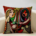 Pablo Picasso Abstract Art Cushion Cover 45x45cm Beige Linen Axyaa Brand