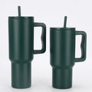 Axyaa Stainless Steel Vacuum Tumbler Mug Handle Straw Lid Cold Hot Drink Travel Car