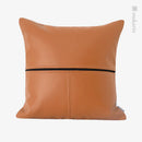 Axyaa Nordic Luxury Orange Leather Pillow for Sofa Bed & Outdoor Garden