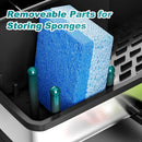 Axyaa Stainless Steel Sink Caddy & Sponge Holder with Brush Holder and Soap Dispenser