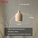 Axyaa Cement LED Pendant Light: Minimalist Wabi Sabi Chandelier for Home Decor