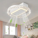 Axyaa Crystal Ceiling Light: Luxury White Fan Lamp for Bedroom, Living, Dining, Office