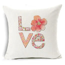 Axyaa Letter Print Pillow Case 45x45 cm Linen Cushion Cover for Home Decor