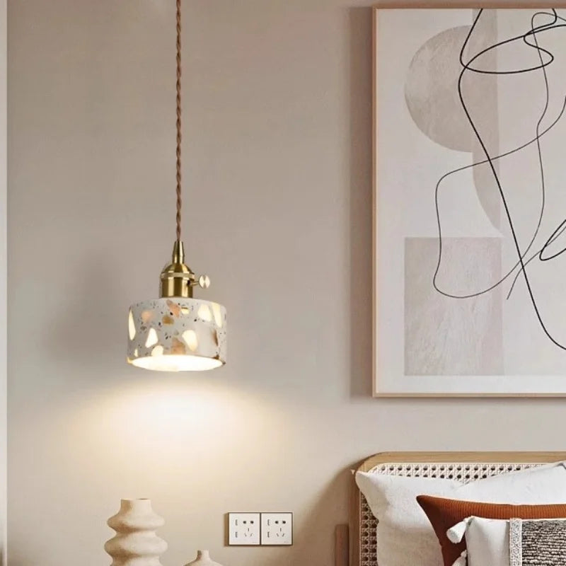 Axyaa Nordic LED Pendant Lamp Terrazzo Hanging Lights