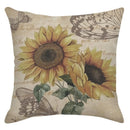 Axyaa Sunflower & Butterfly Vintage Cushion Covers for Sofas, Bedrooms, Cars & Pillows