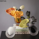 Axyaa Glass Vase Set for Desk Decor and Floral Arrangements