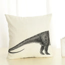 Axyaa Dinosaur Print Cotton Linen Pillowcase for Home Decor