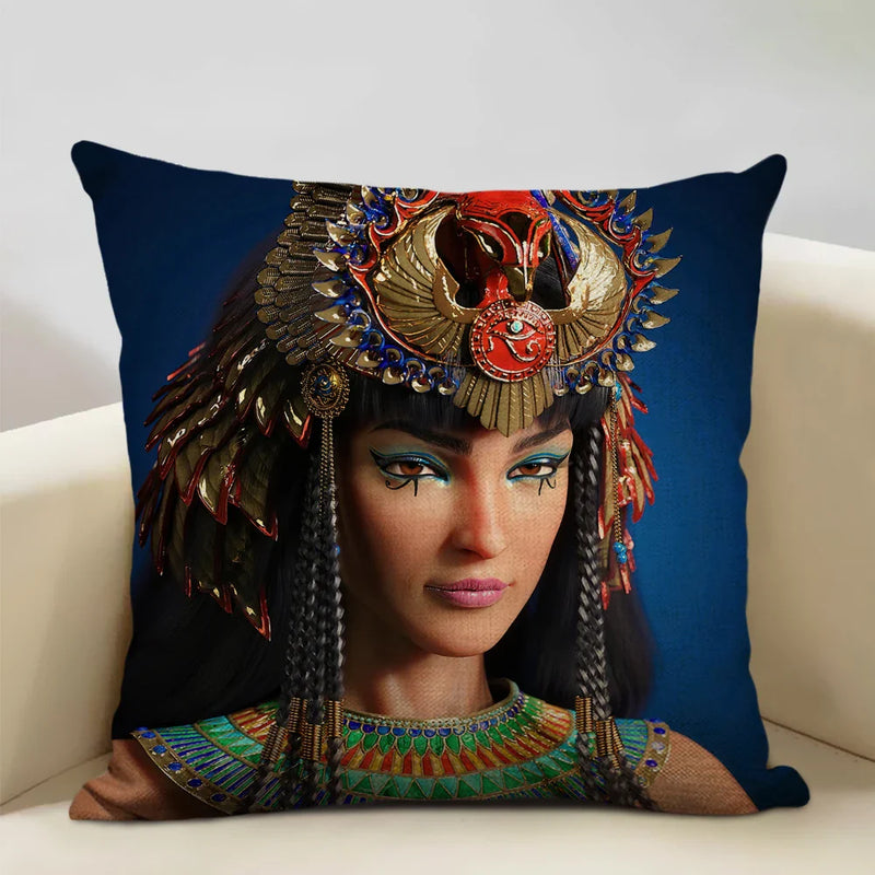 Axyaa African Women Design Linen Cushion Cover 45x45cm