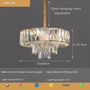 Axyaa Clear Crystal Chandelier: Nordic Luxury Hanging Lamp for Living Room and Dining Table