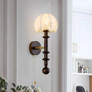 Axyaa Solid Wood Wall Lamp French Retro Fabric Printing Bedroom Lighting