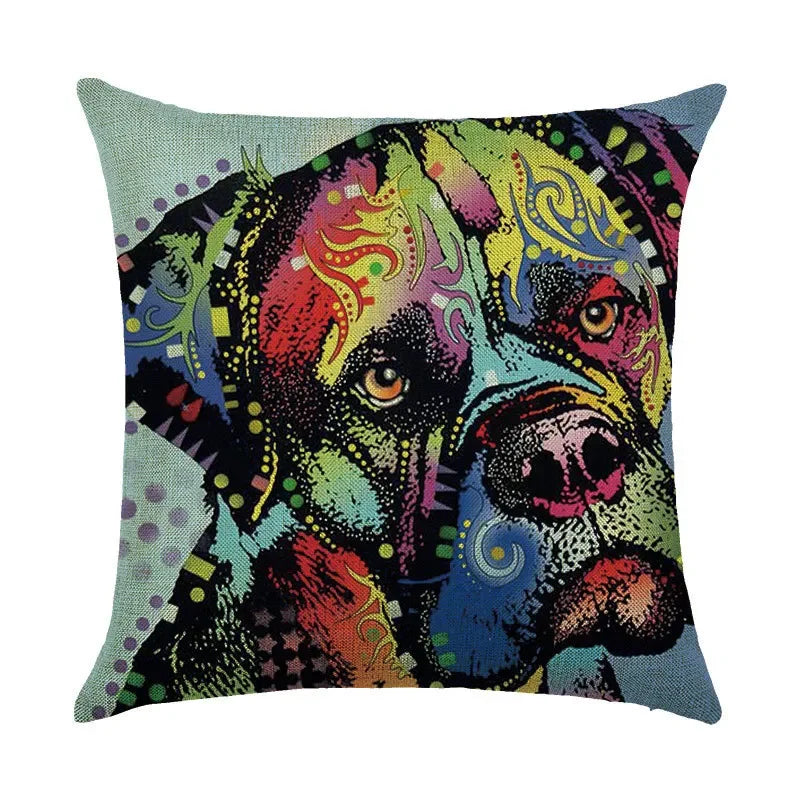 Axyaa Cartoon Dog Linen Pillowcase 45*45cm