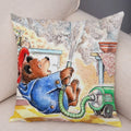 Axyaa Cartoon Bear Cushion Cover - Cute Animal Pillowcase for Sofa and Children's Room