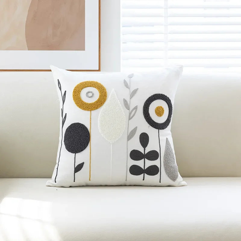 Axyaa Small Fresh Embroidered Pillow Cover for Home Sofa, Four Seasons Universal