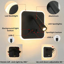 Axyaa Rotatable LED Wall Lamp with USB Charging & Switch - Bedroom Spotlight