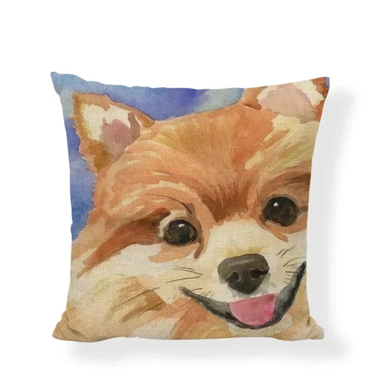 Axyaa Black White Dog Cushion Covers - Home Decor Pillow Cases
