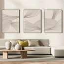 Beige Line Minimalist Canvas Painting Bohemia Abstract Posters by Axyaa