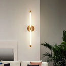 Axyaa Black Gold Iron Tube LED Wall Sconces for Living Room Bedroom Lighting