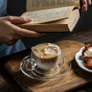 Axya Double Wall Glass Espresso Set with Spoon, Dish & Handle - 180/250ml