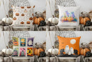 Axyaa Ghosts & Pumpkins Pattern Pillow Cover for Sofa, Bedroom & Car