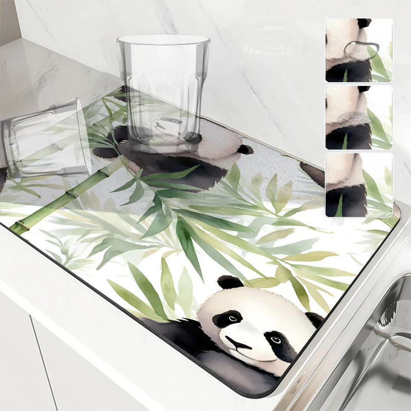 Axyaa Bamboo Panda Kitchen Drying Mat
