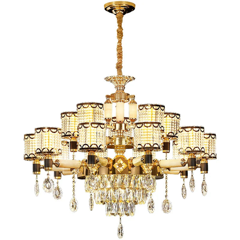 Luxury Crystal Chandelier by Axyaa - Elegant Home Decor Lighting for Living, Dining & Bedroom