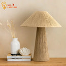 Axyaa Vintage Handmade Hemp Rope Rattan Table Lamp LED E27 Wall Mounted Straw Bedroom Study