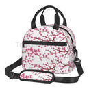 Axyaa Sakura Cherry Blossoms Insulated Lunch Bag: Reusable Thermal Cooler for Work, School, Picnic