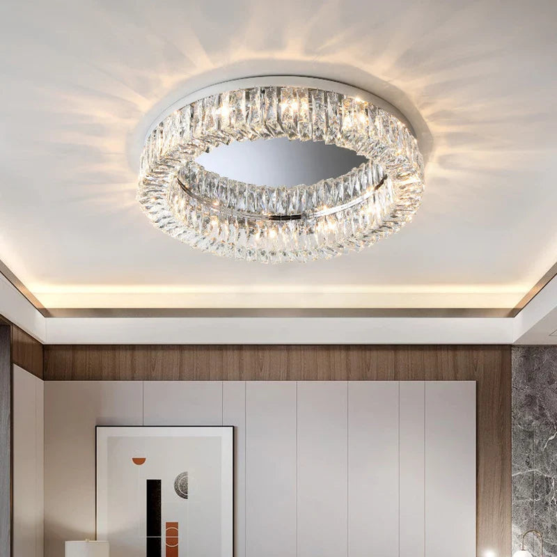 Axyaa Crystal LED Ceiling Light - Luxury Kitchen Living Room Bedroom Lighting