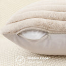 Axyaa Soft Plush Faux Fur Striped Pillow Covers 16x16 for Bed & Couch