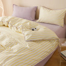Axyaa Solid Color Shell Bedding Set - Embroidered Student Dorm Four Piece Suit